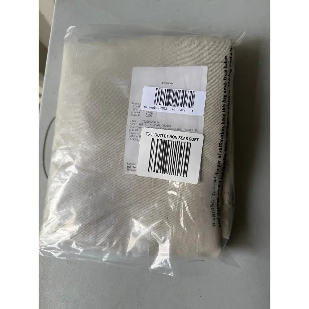 Sun Zero Blackout Curtain Panel 40x63 Pearl Rod Pocket –